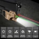 Red Green Laser Beams with 600 Lumens Flashlight for Pistols, 3 in1 Laser - Image 2