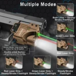 Red Green Laser Beams with 600 Lumens Flashlight for Pistols, 3 in1 Laser - Image 3