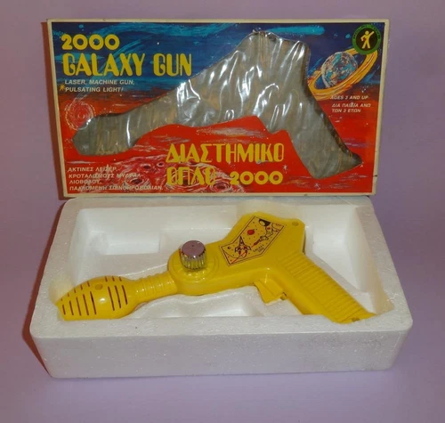 s-l500 (84) GREEK POLFI TOYS 2000 GALAXY SPACE LASER MACHINE GUN w/ORIGINAL BOX GREECE 1970s - Image 1